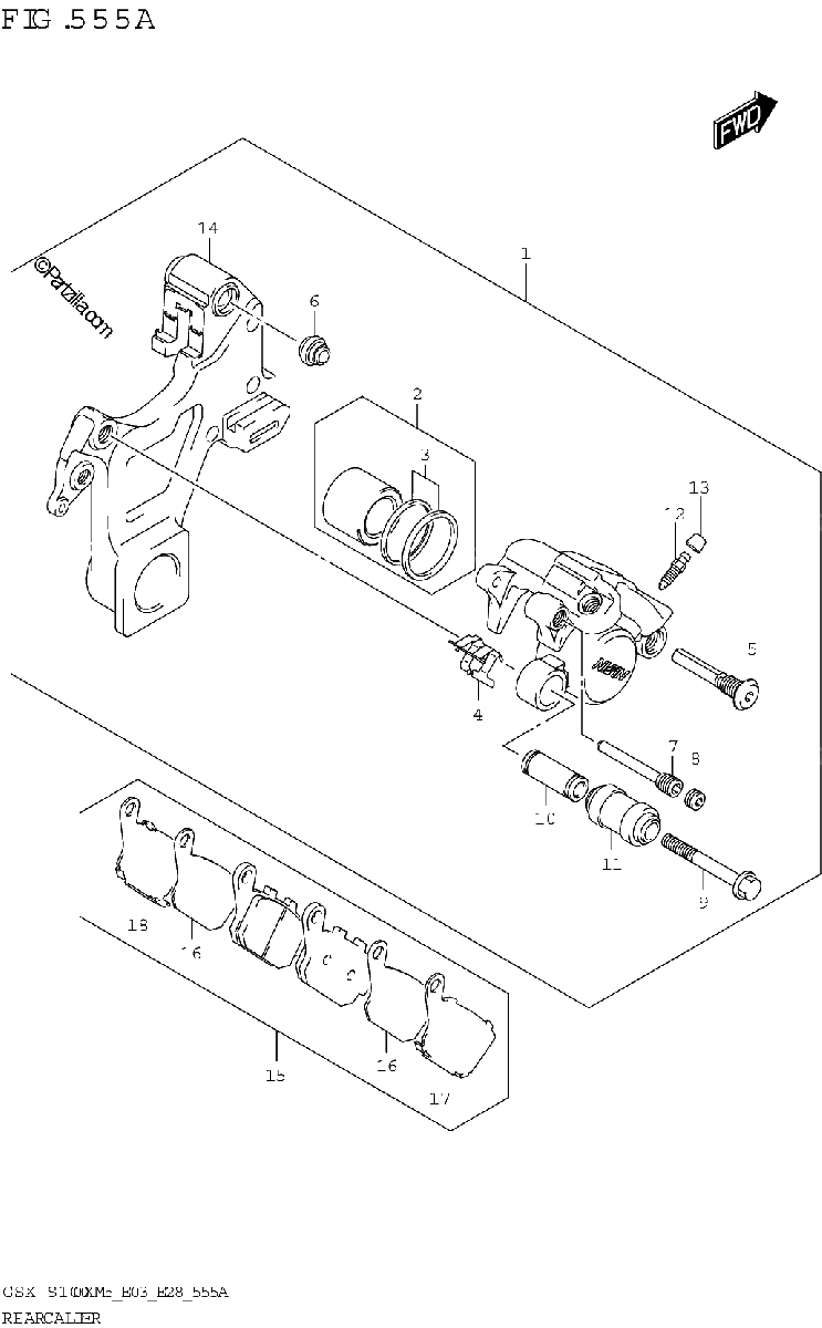 Diagrama de REAR CALIPER