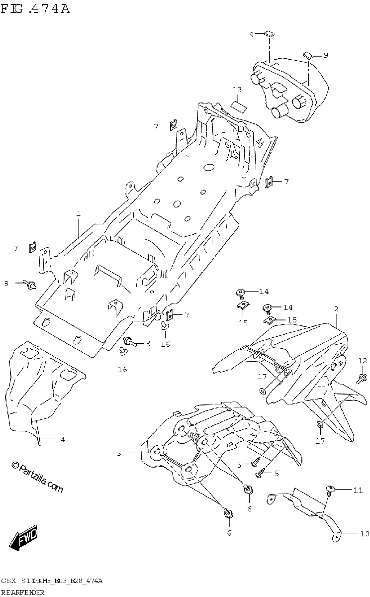 Diagrama de REAR FENDER