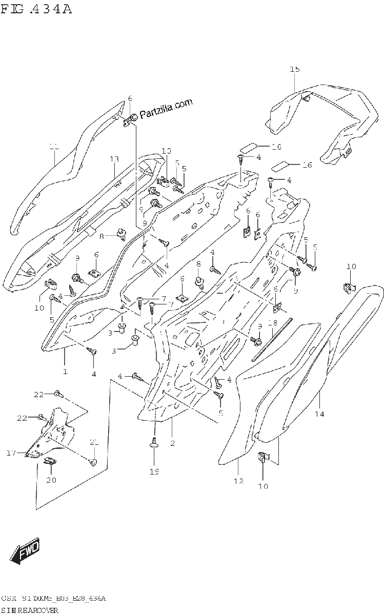 Diagrama de SIDE REAR COVER