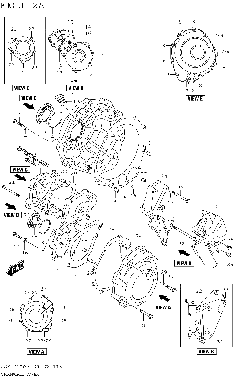 Diagrama de CRANKCASE COVER