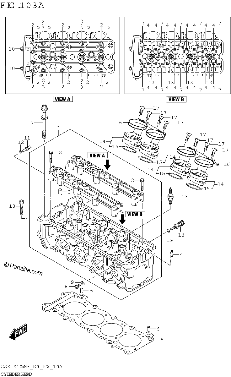 Diagrama de CYLINDER HEAD