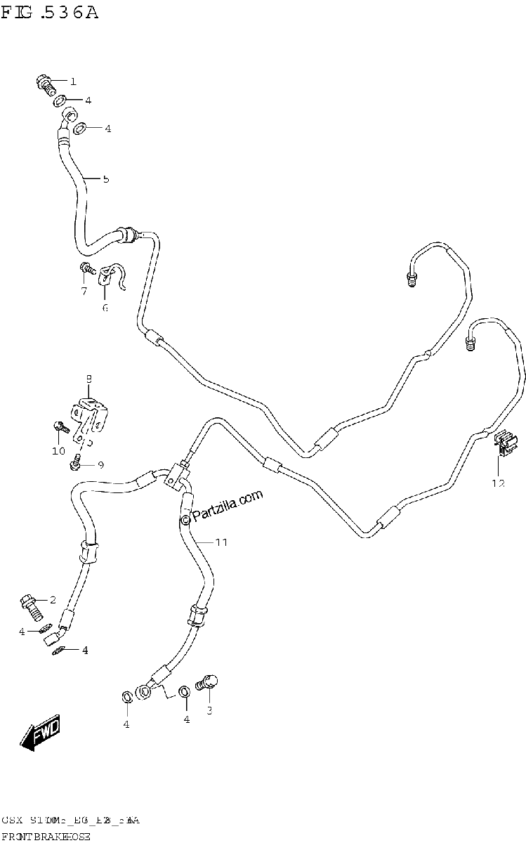 Diagrama de FRONT BRAKE HOSE