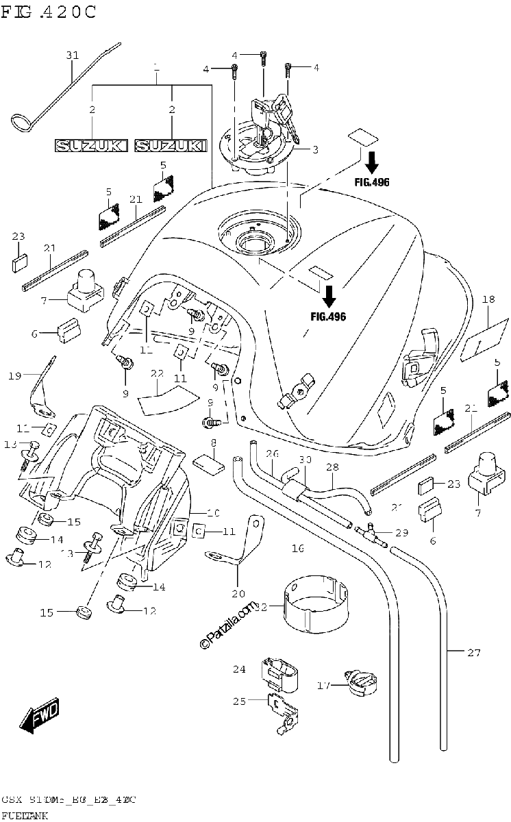 Diagrama de FUEL TANK E03 E28