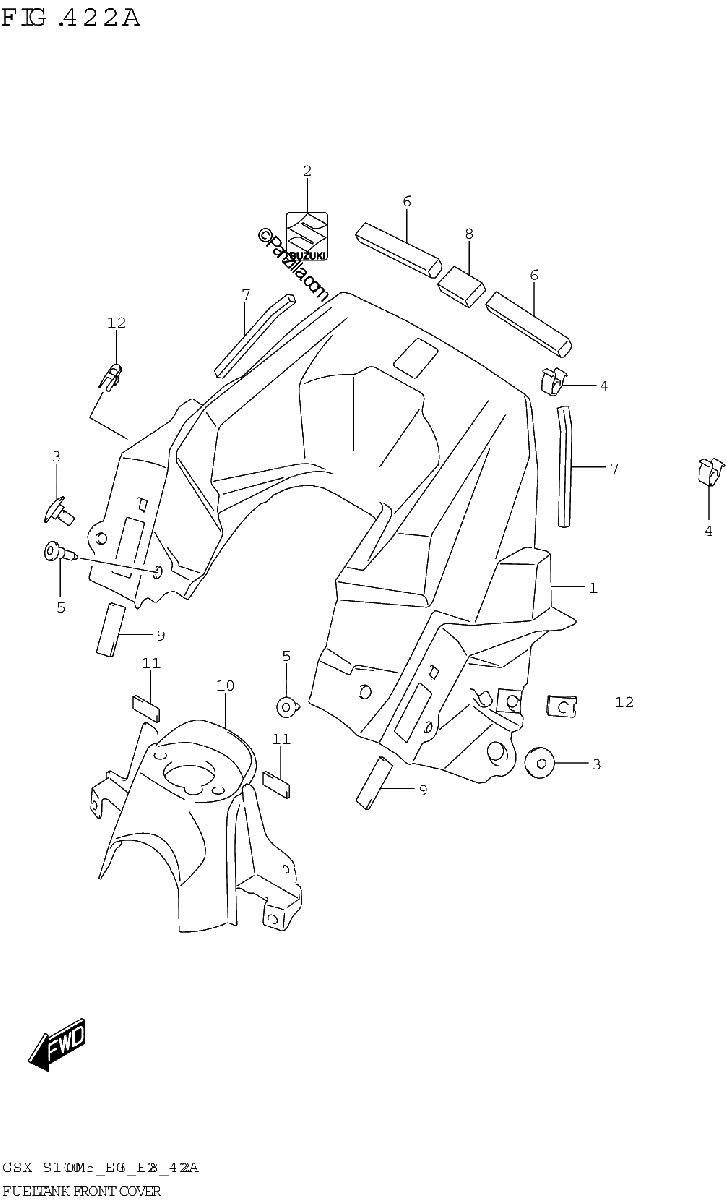 Diagrama de FUEL TANK FRONT COVER