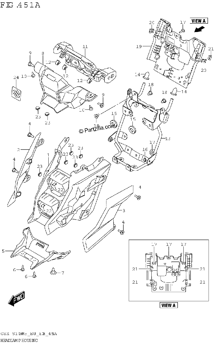 Diagrama de HEADLAMP HOUSING