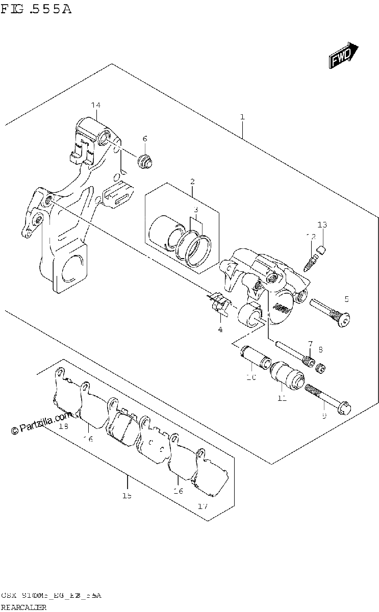 Diagrama de REAR CALIPER