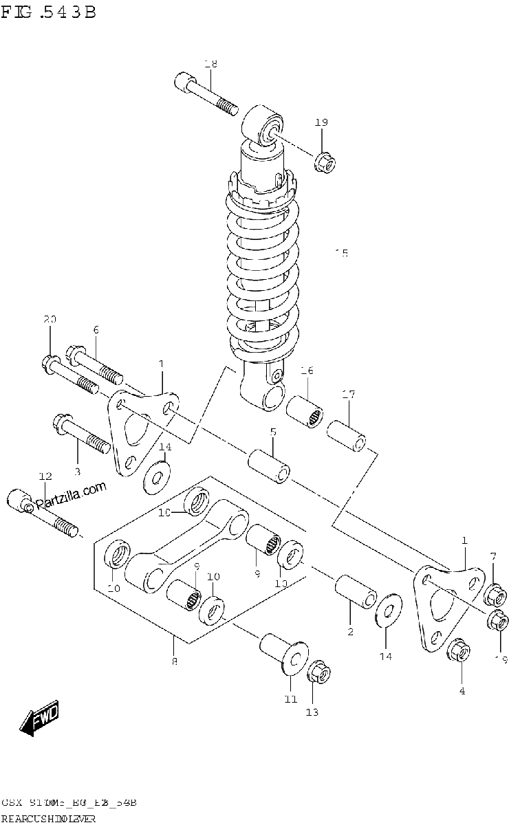 Diagrama de REAR CUSHION LEVER