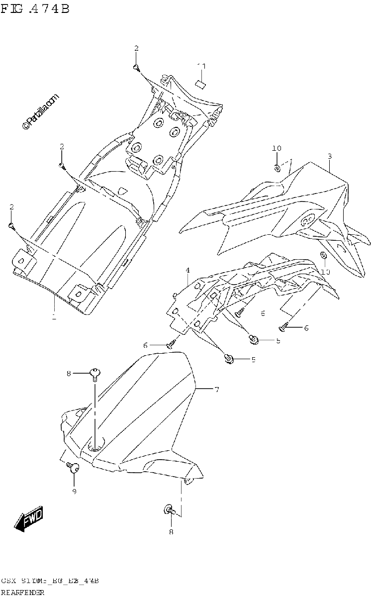 Diagrama de REAR FENDER