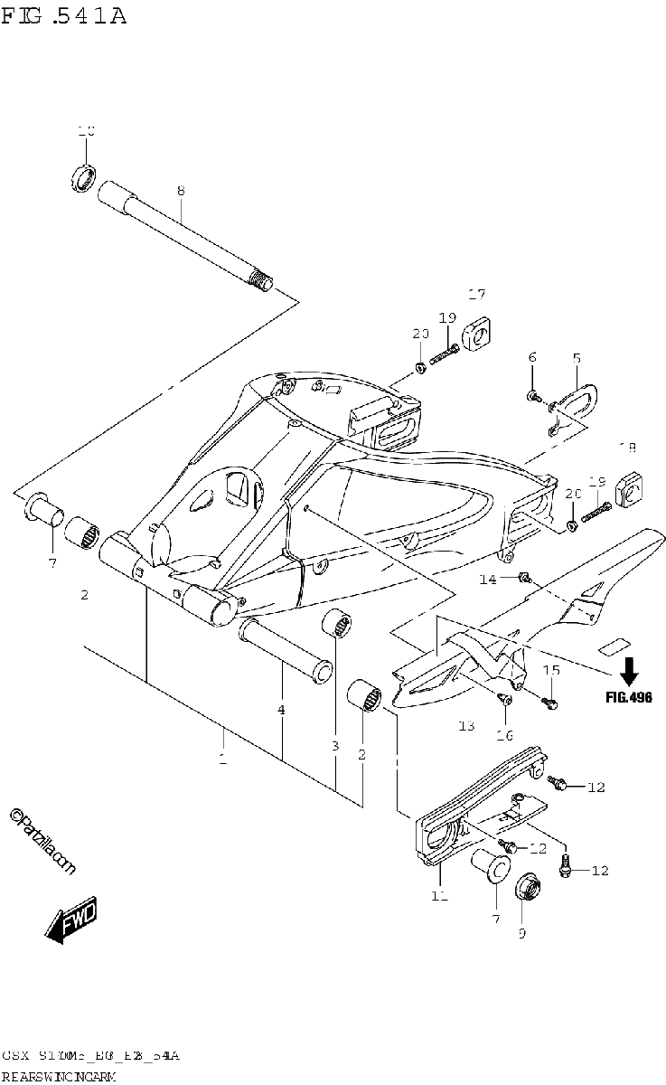 Diagrama de REAR SWINGINGARM