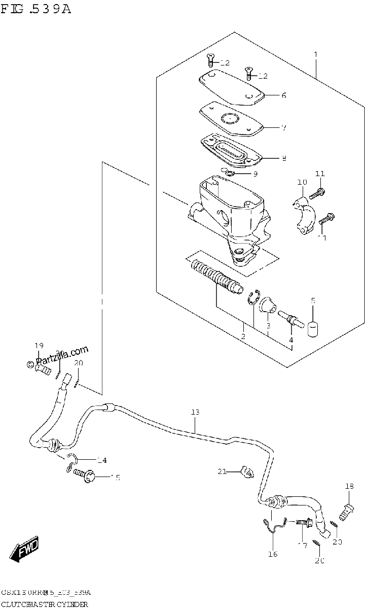 Diagrama de CLUTCH MASTER CYLINDER
