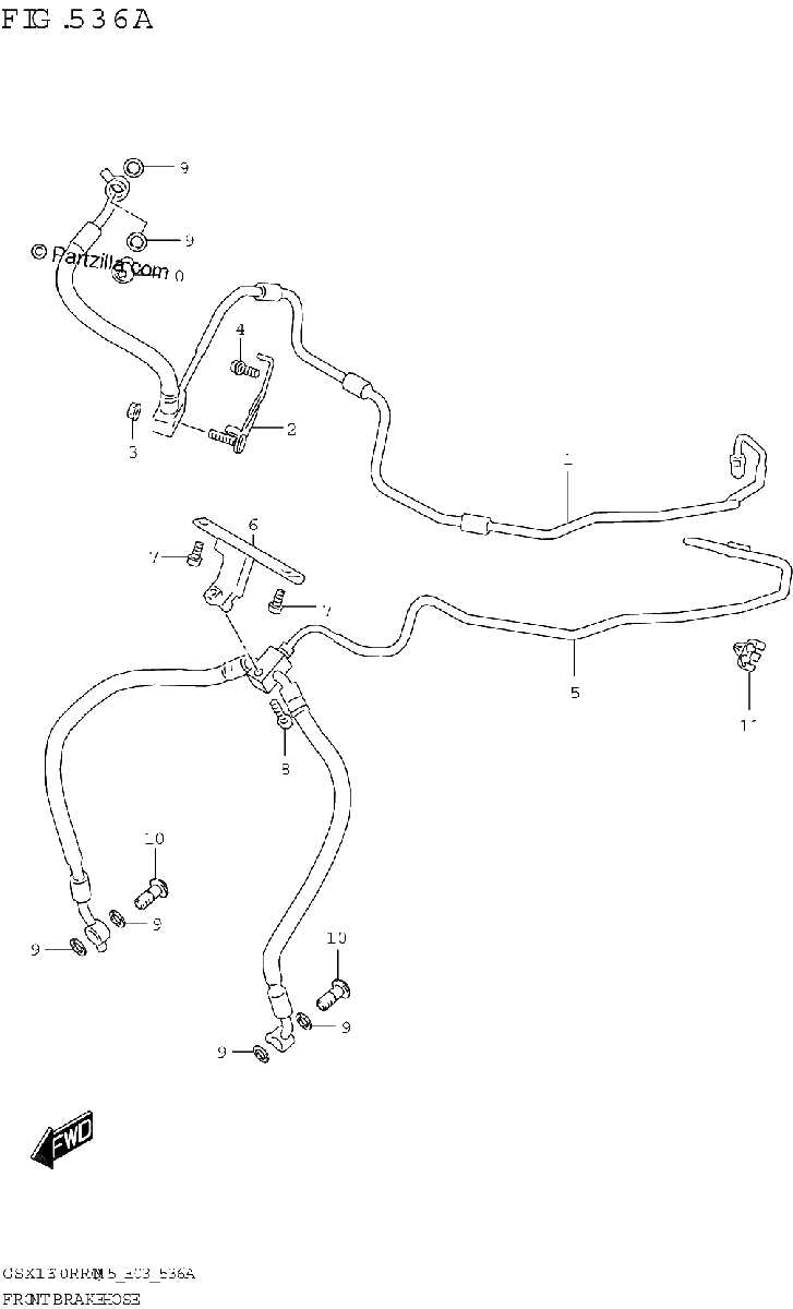 Diagrama de FRONT BRAKE HOSE