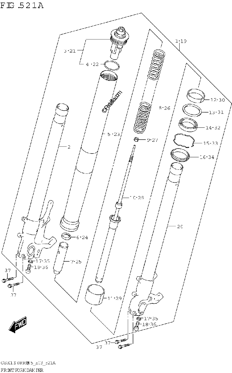 Diagrama de FRONT FORK DAMPER