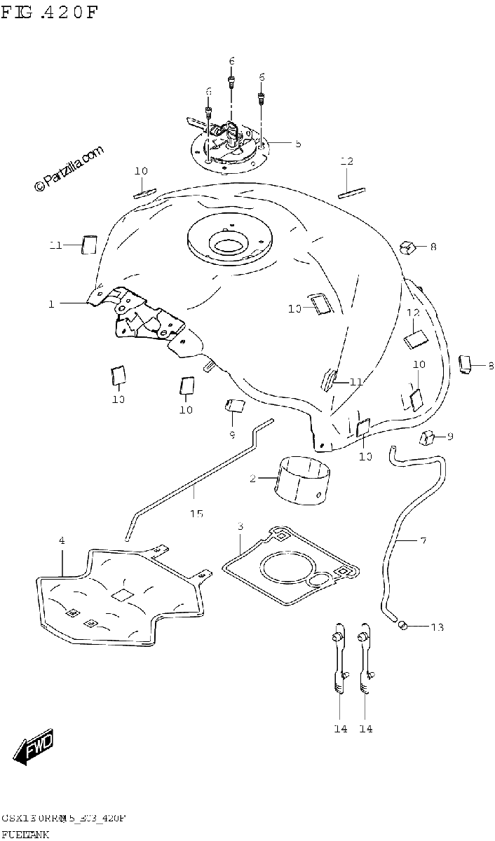 Diagrama de FUEL TANK GSX1300RRQK E33
