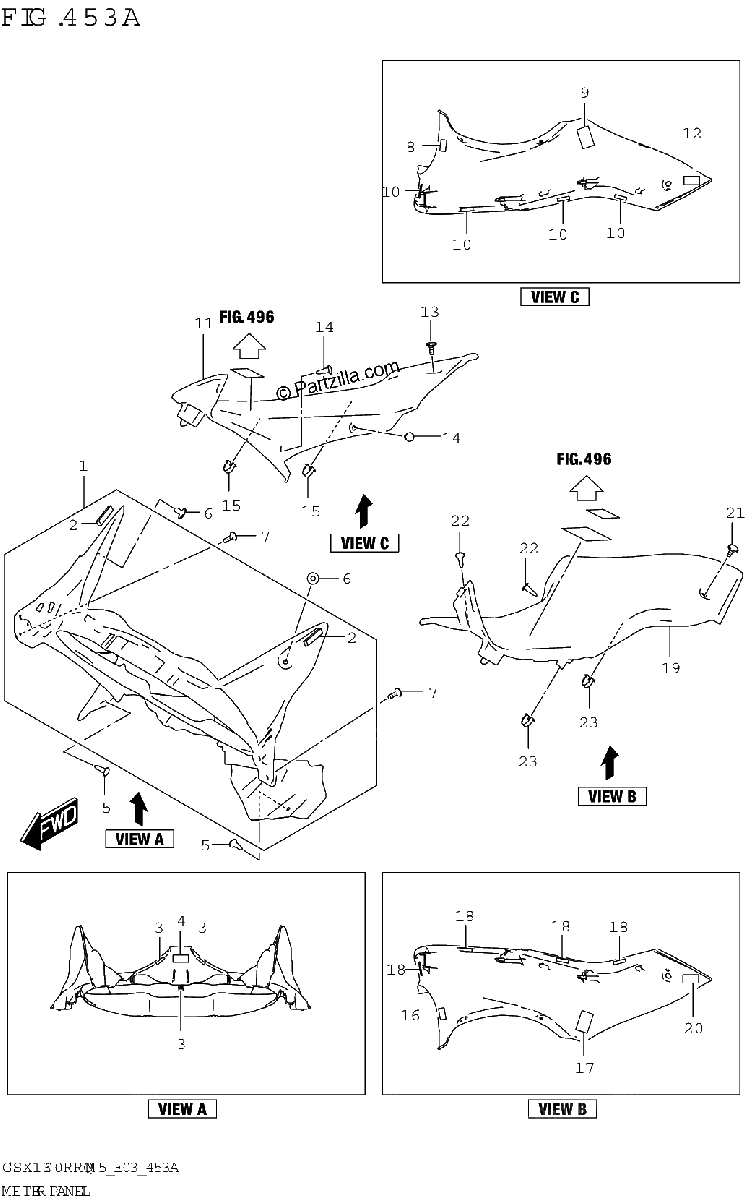Diagrama de METER PANEL GSX1300RRQ