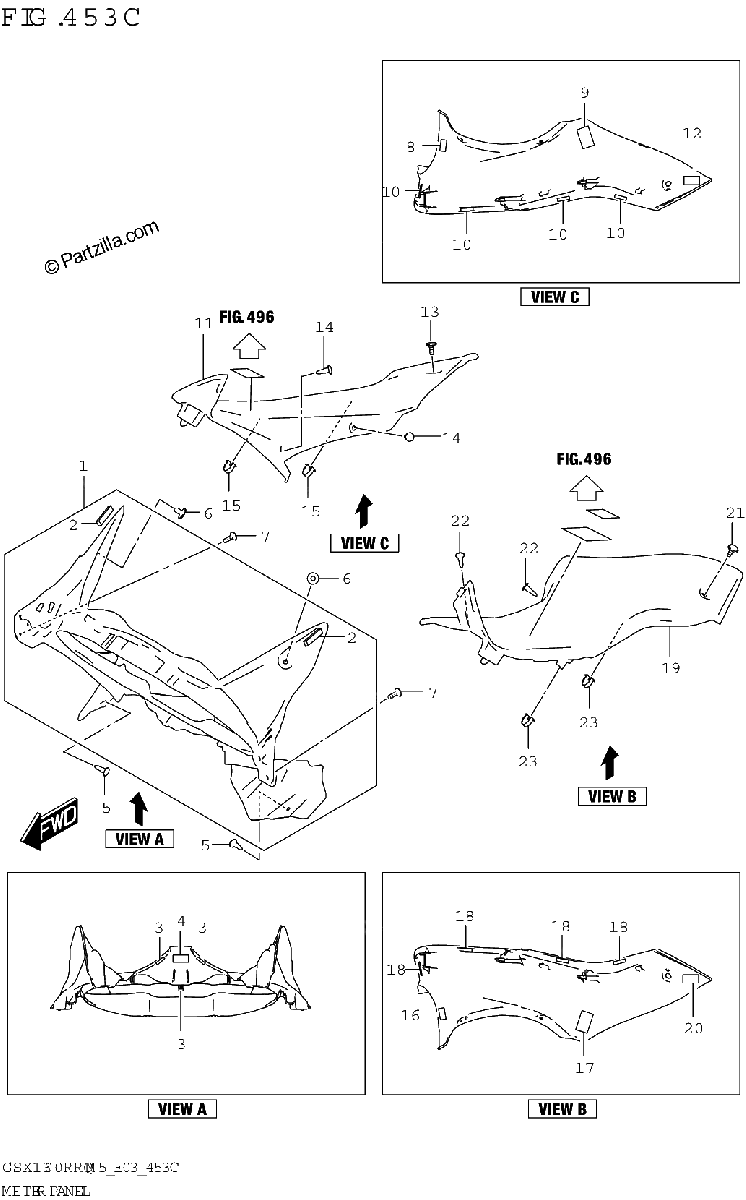 Diagrama de METER PANEL GSX1300RRQK E03 E33
