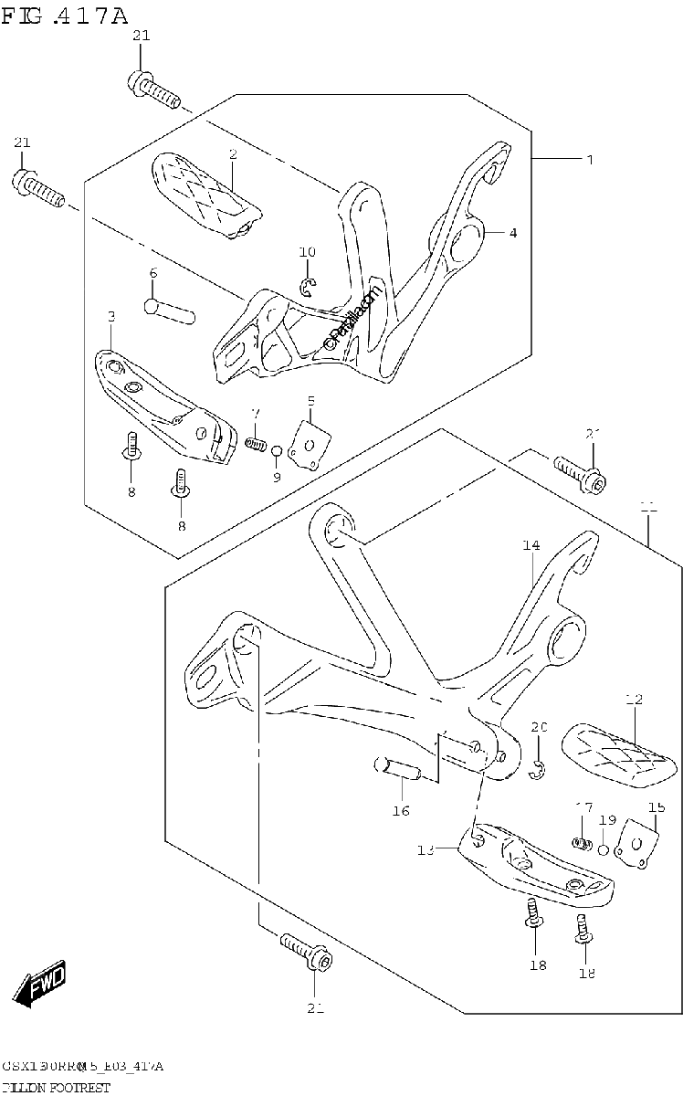 Diagrama de PILLION FOOTREST