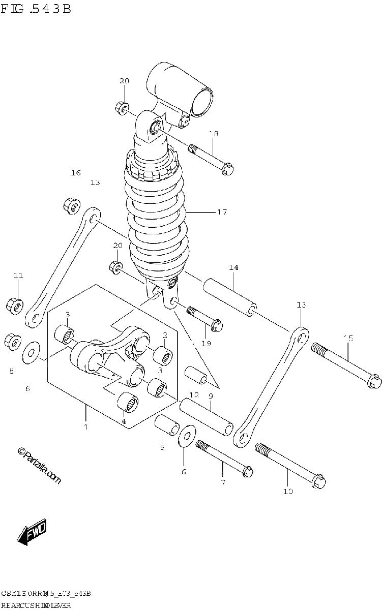 Diagrama de REAR CUSHION LEVER