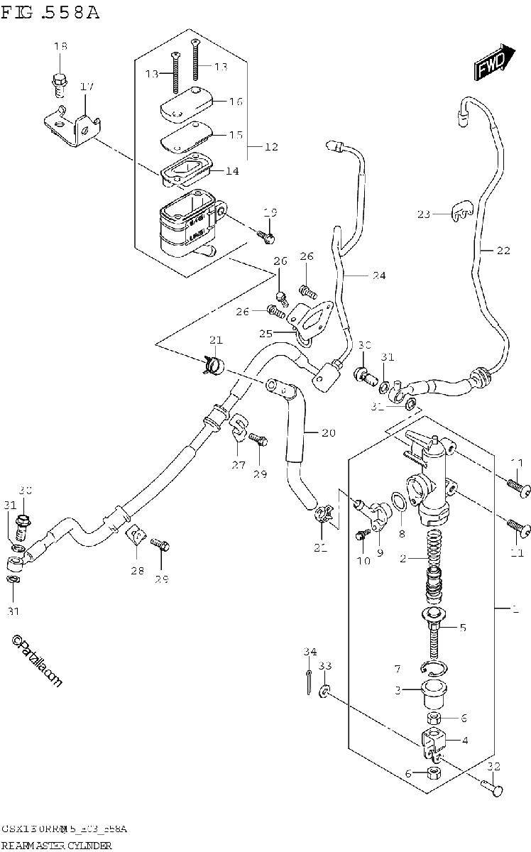 Diagrama de REAR MASTER CYLINDER
