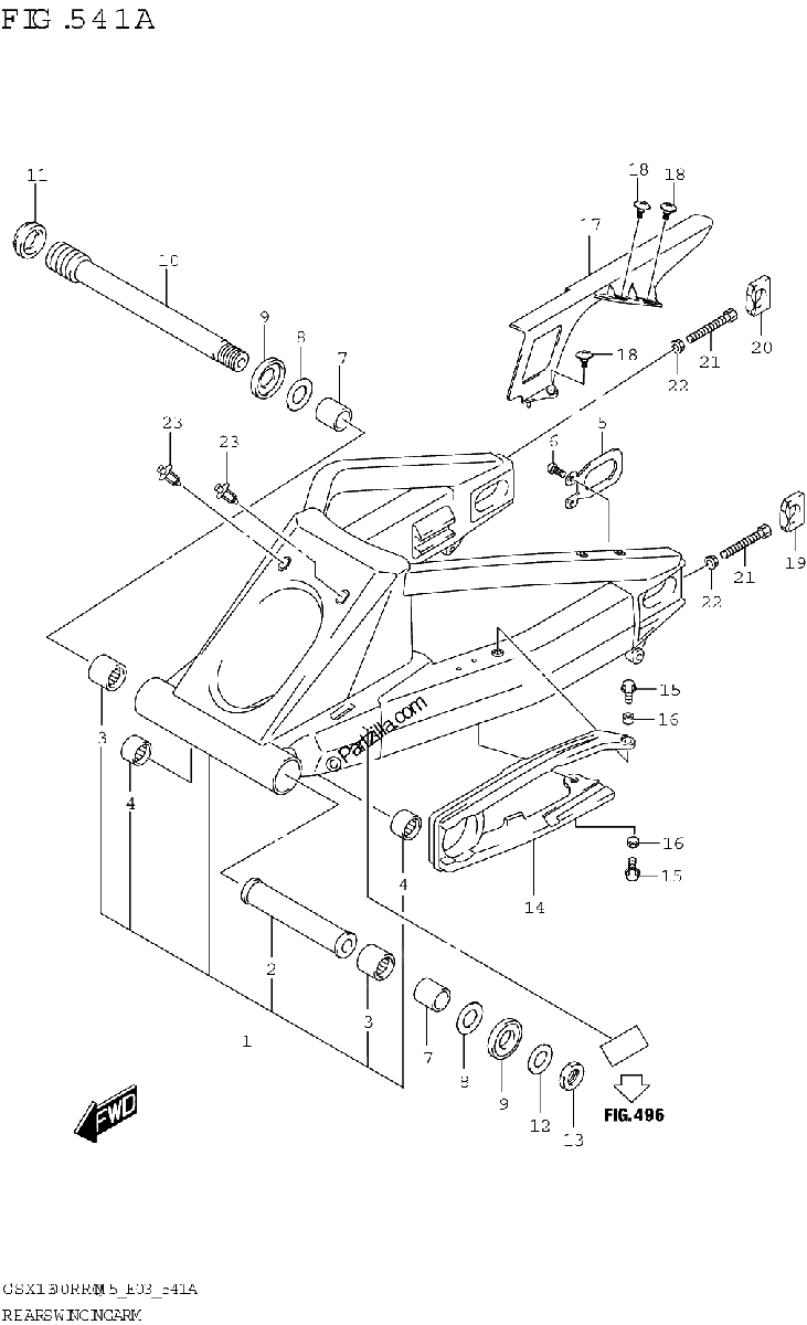 Diagrama de REAR SWINGINGARM