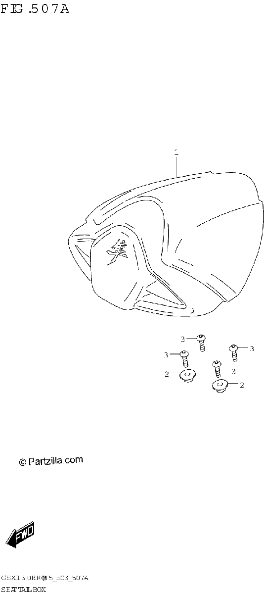 Diagrama de SEAT TAIL BOX GSX1300RRQK E03 E33
