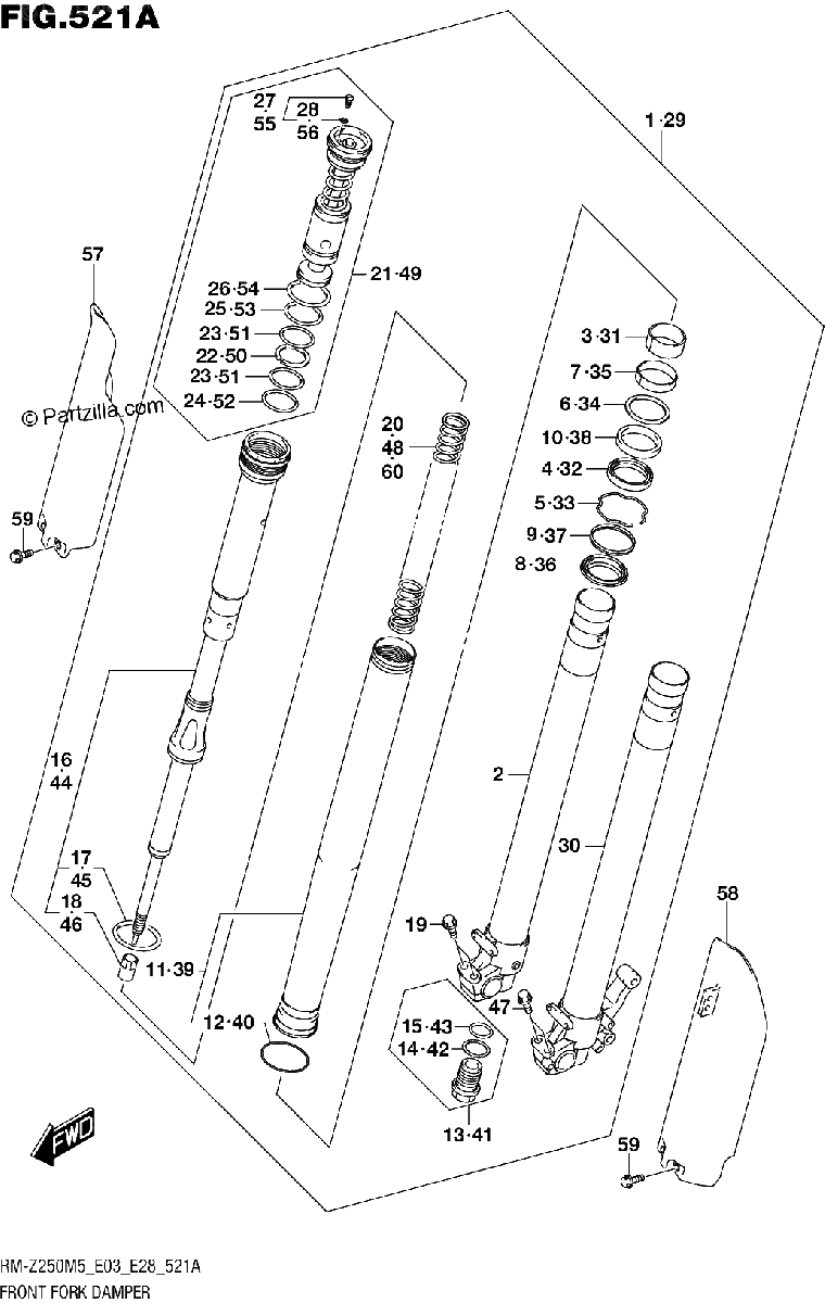 Diagrama de FRONT FORK DAMPER