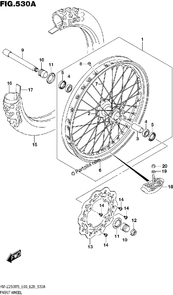 Diagrama de FRONT WHEEL