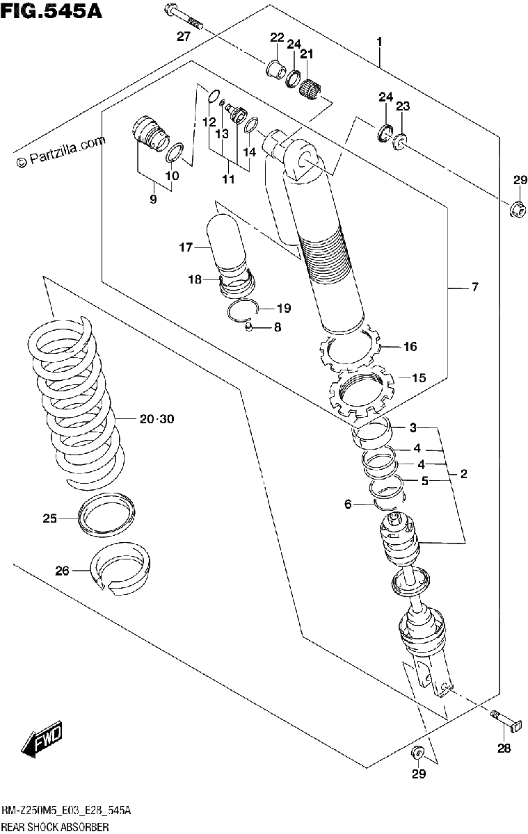 Diagrama de REAR SHOCK ABSORBER