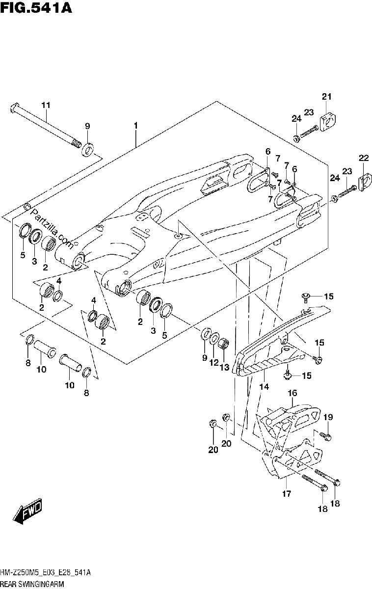Diagrama de REAR SWINGINGARM