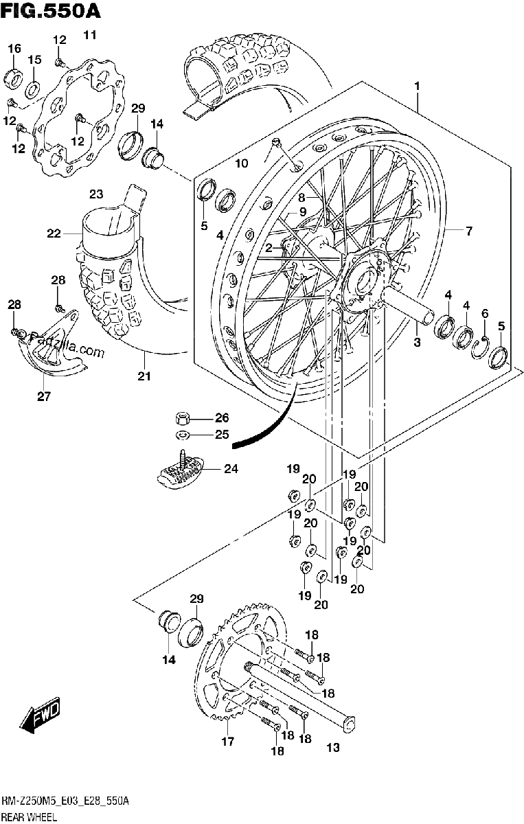 Diagrama de REAR WHEEL