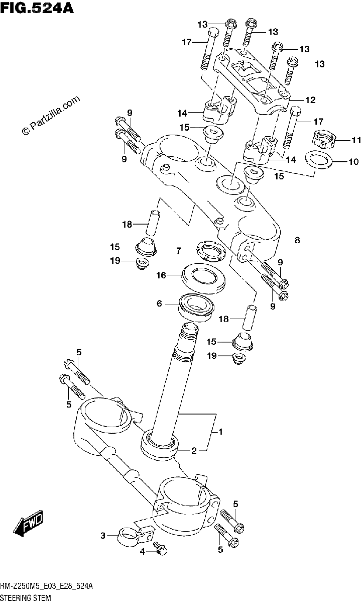 Diagrama de STEERING STEM
