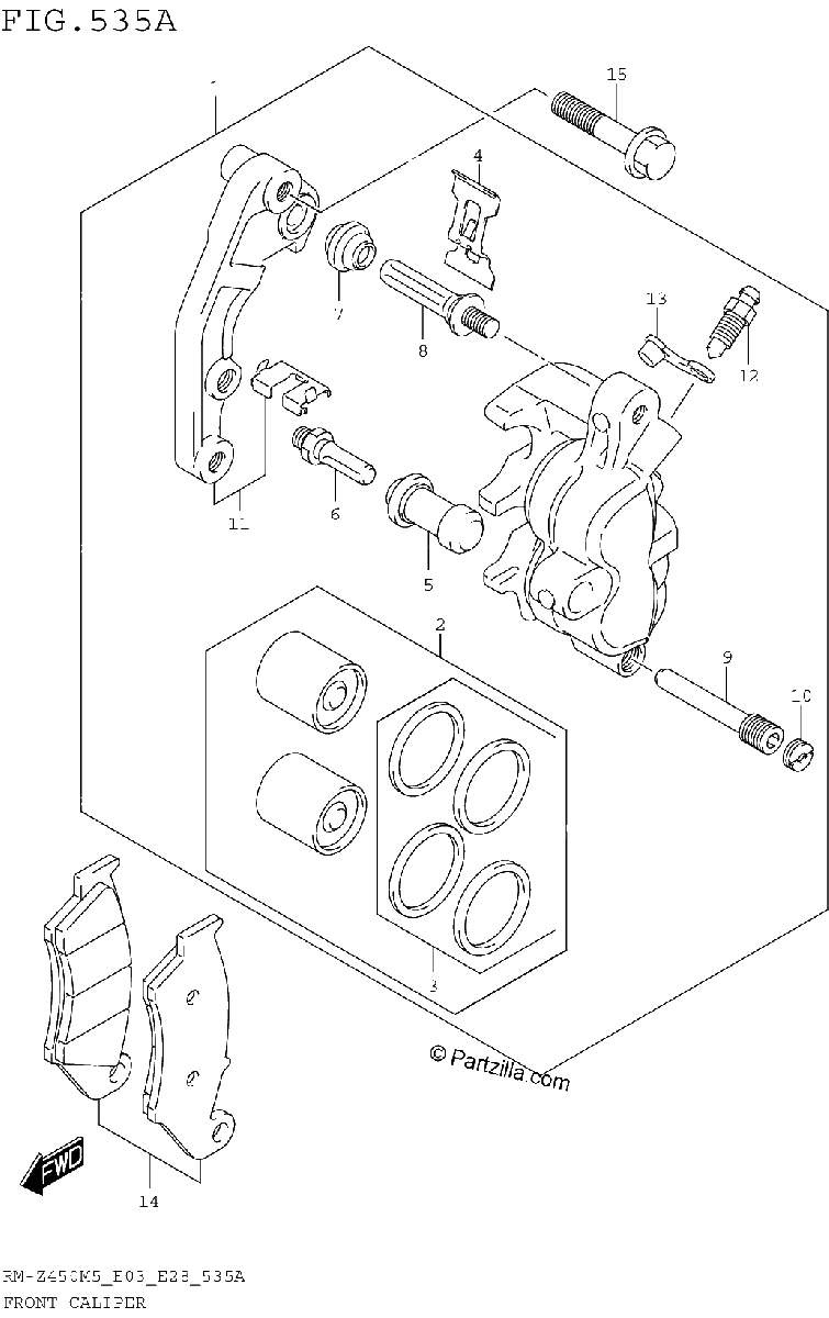 Diagrama de FRONT CALIPER