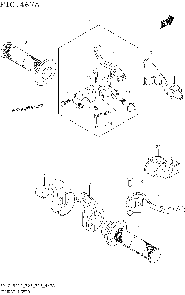 Diagrama de HANDLE LEVER