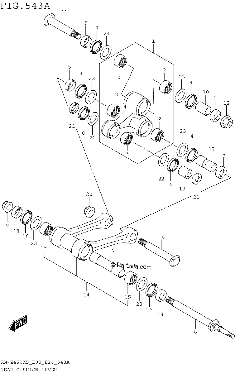 Diagrama de REAR CUSHION LEVER