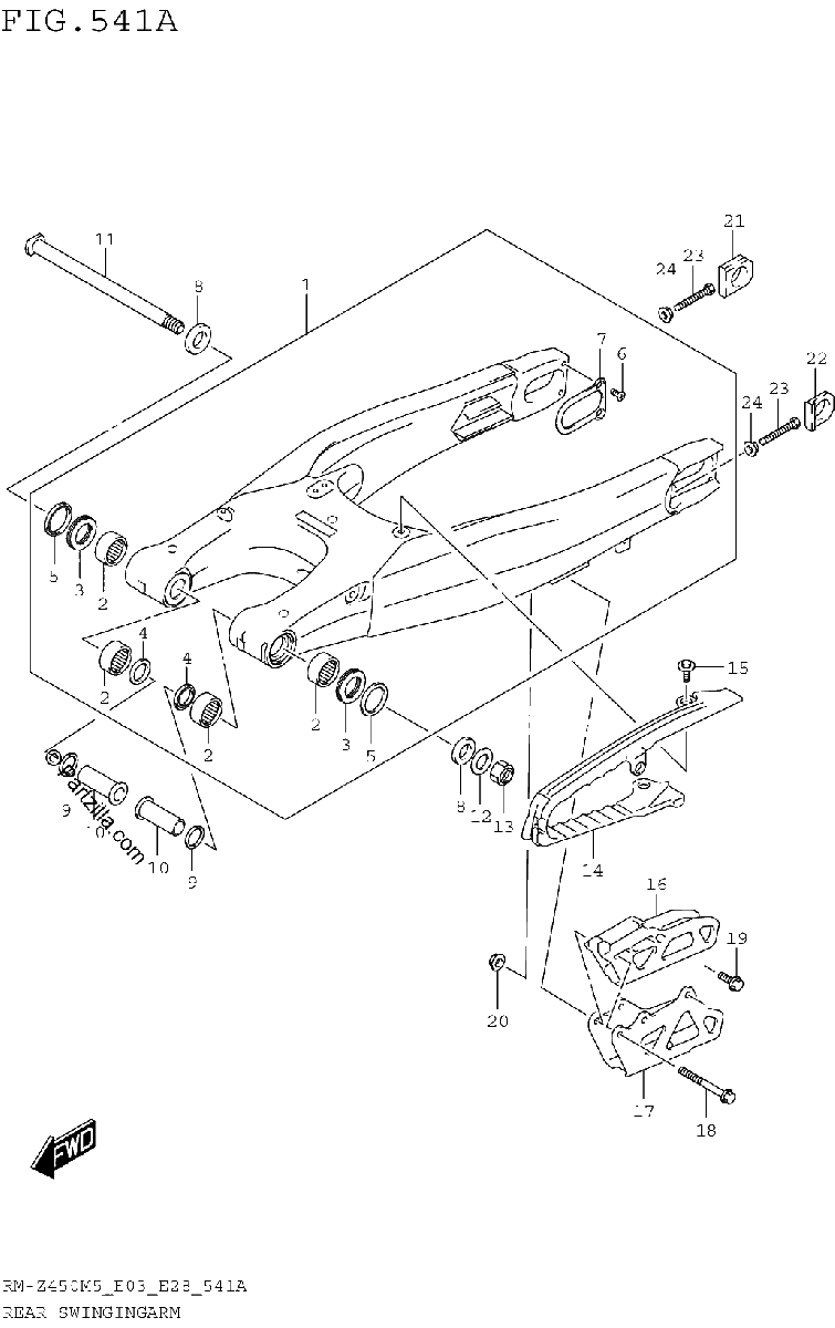 Diagrama de REAR SWINGINGARM