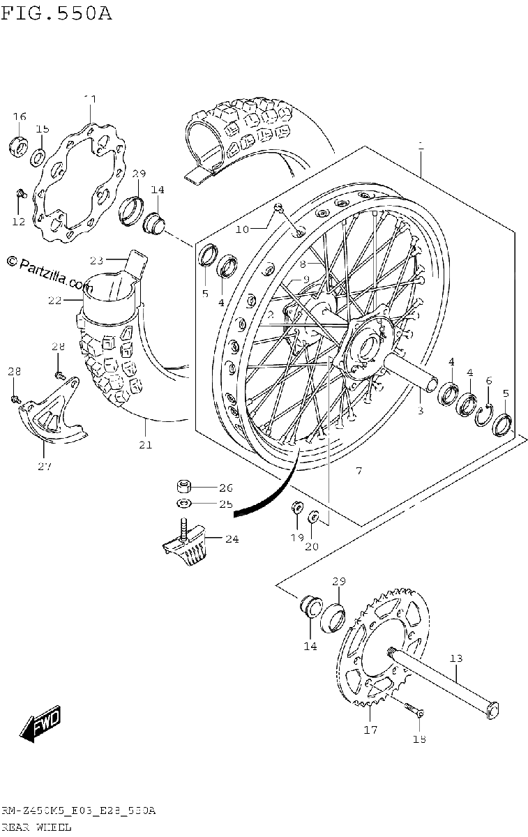 Diagrama de REAR WHEEL