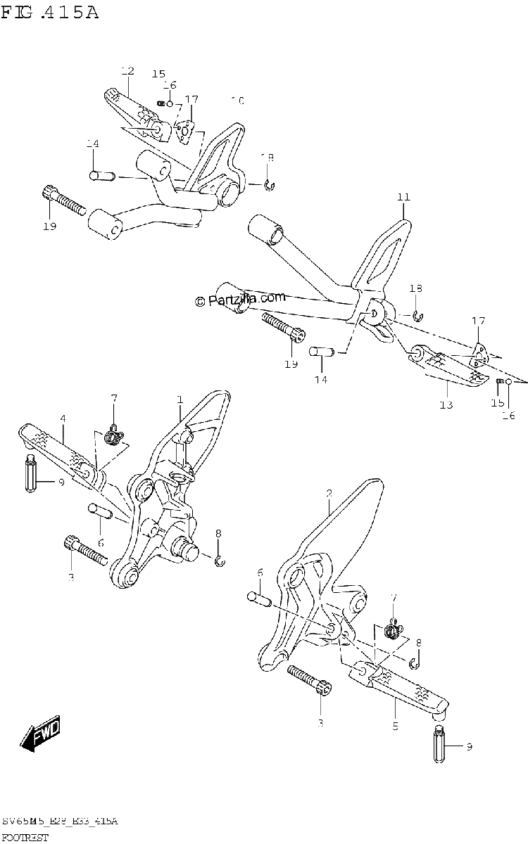Diagrama de FOOTREST SV650A
