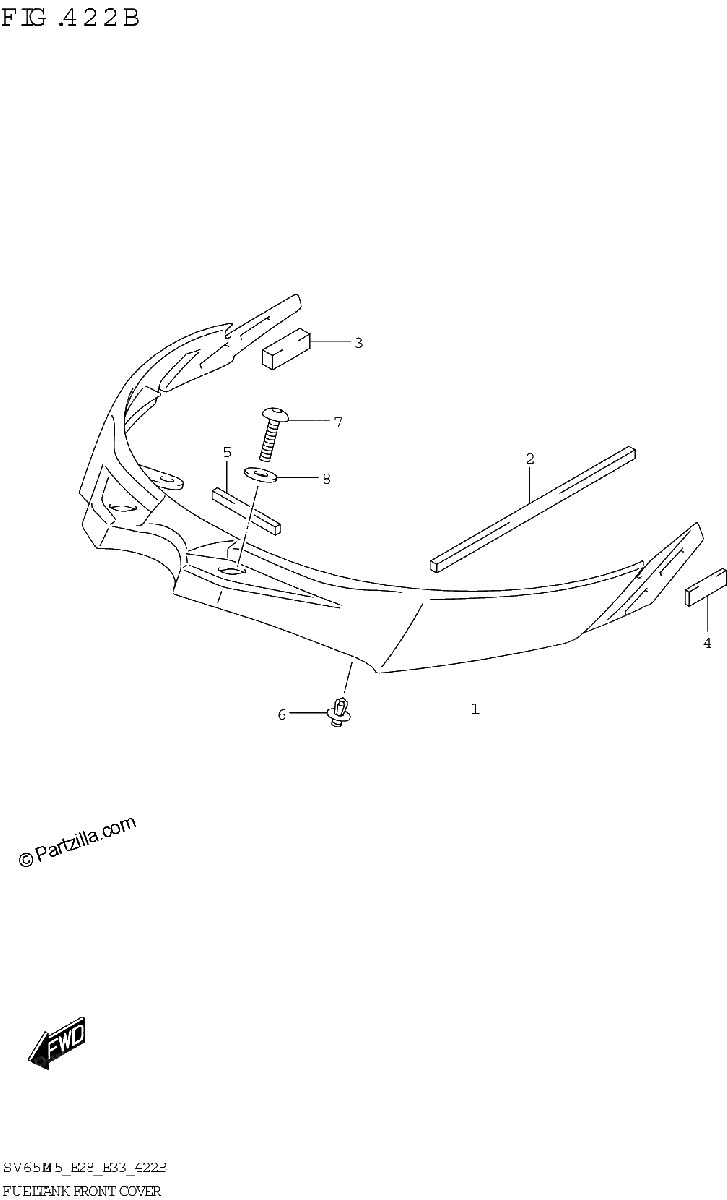 Diagrama de FUEL TANK FRONT COVER SV650XA E28