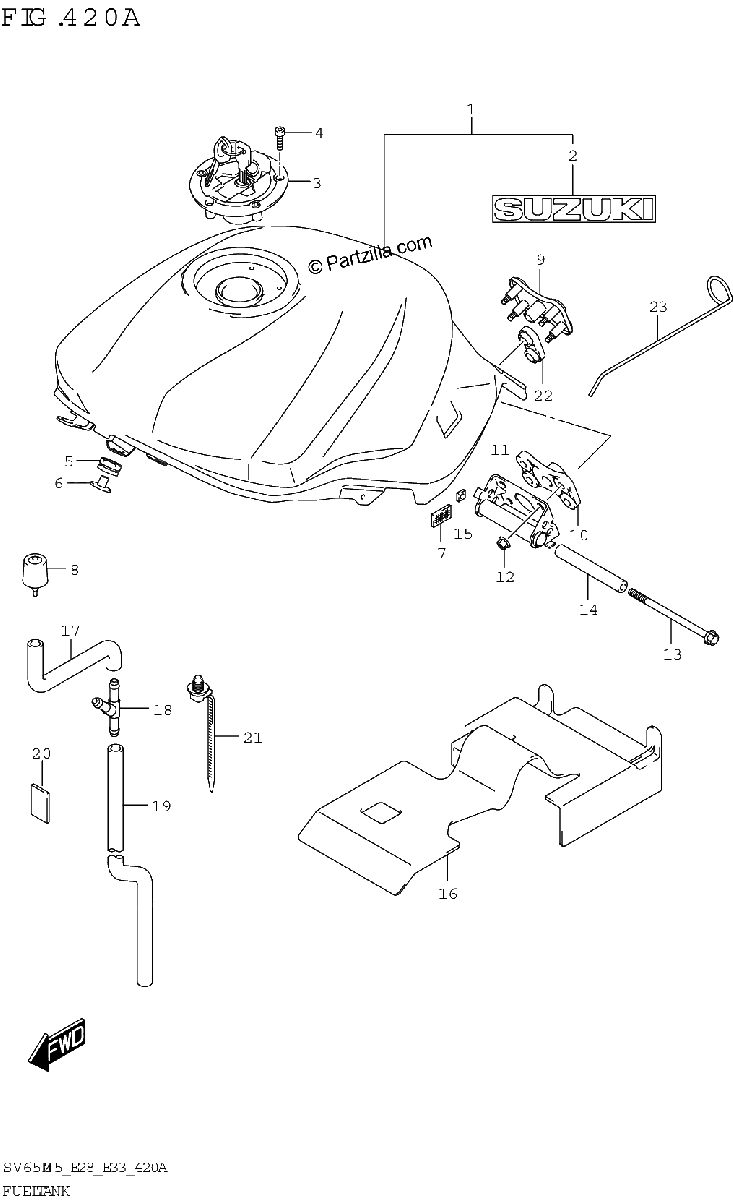 Diagrama de FUEL TANK SV650A E33