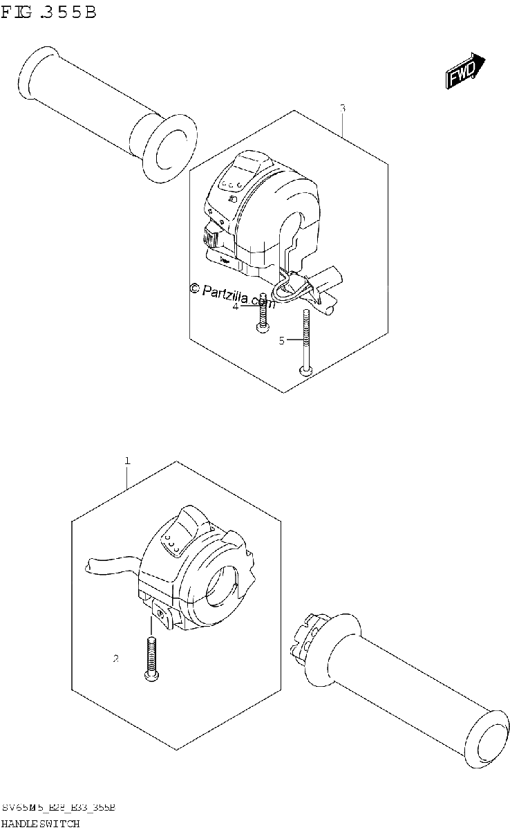 Diagrama de HANDLE SWITCH SV650A