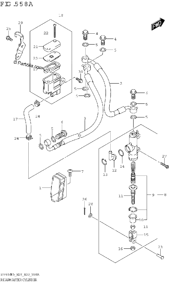 Diagrama de REAR MASTER CYLINDER