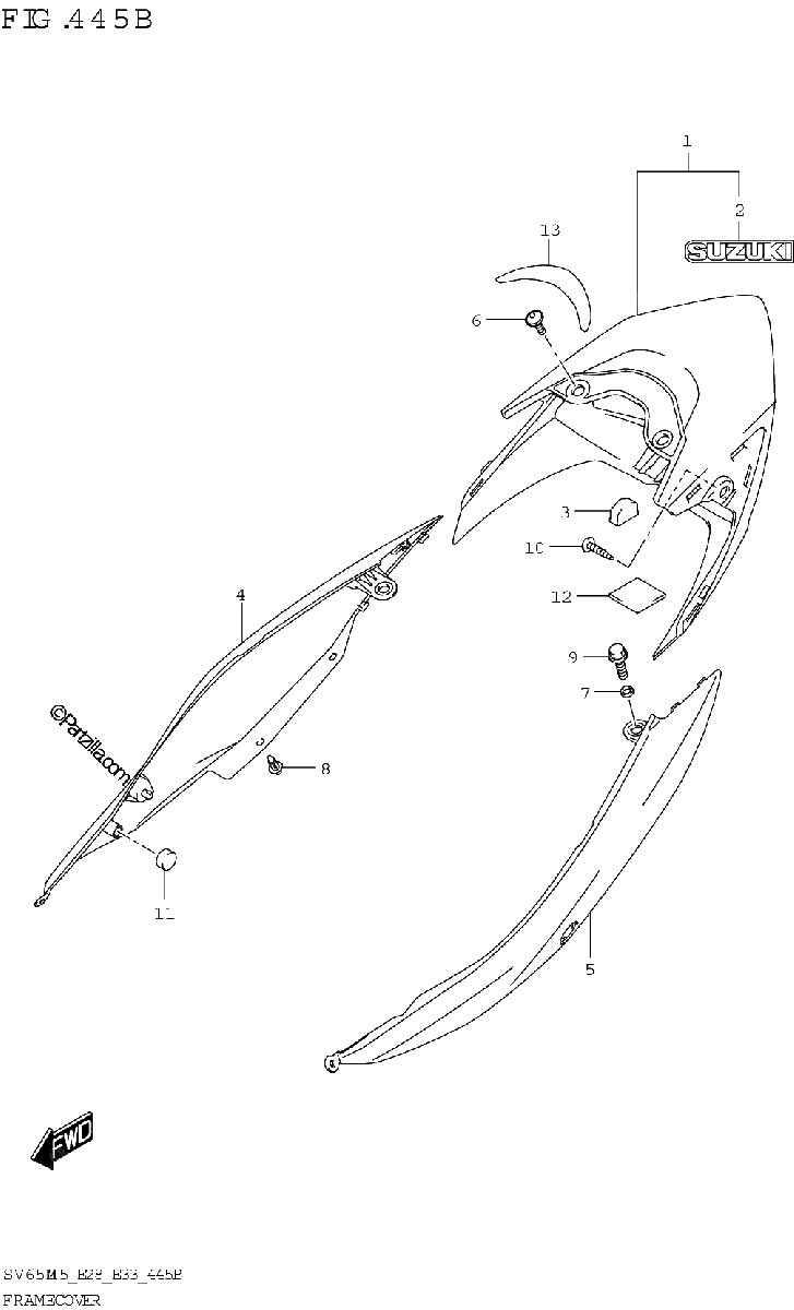 Diagrama de FRAME COVER SV650XA E28