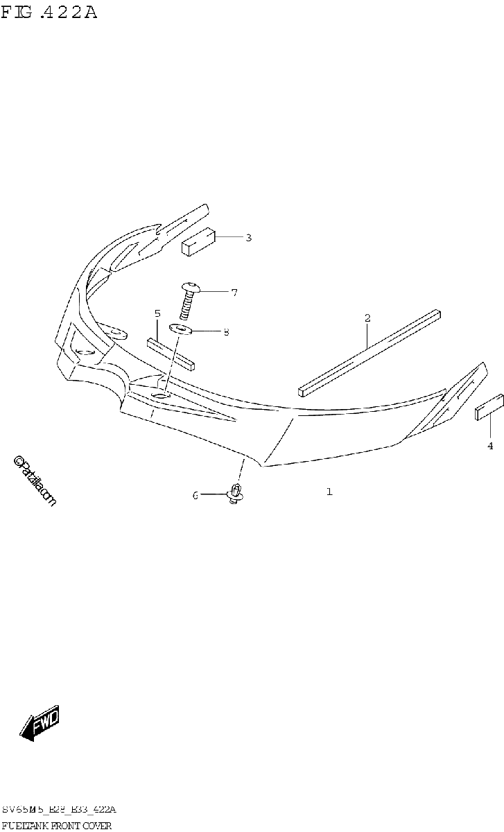 Diagrama de FUEL TANK FRONT COVER SV650A