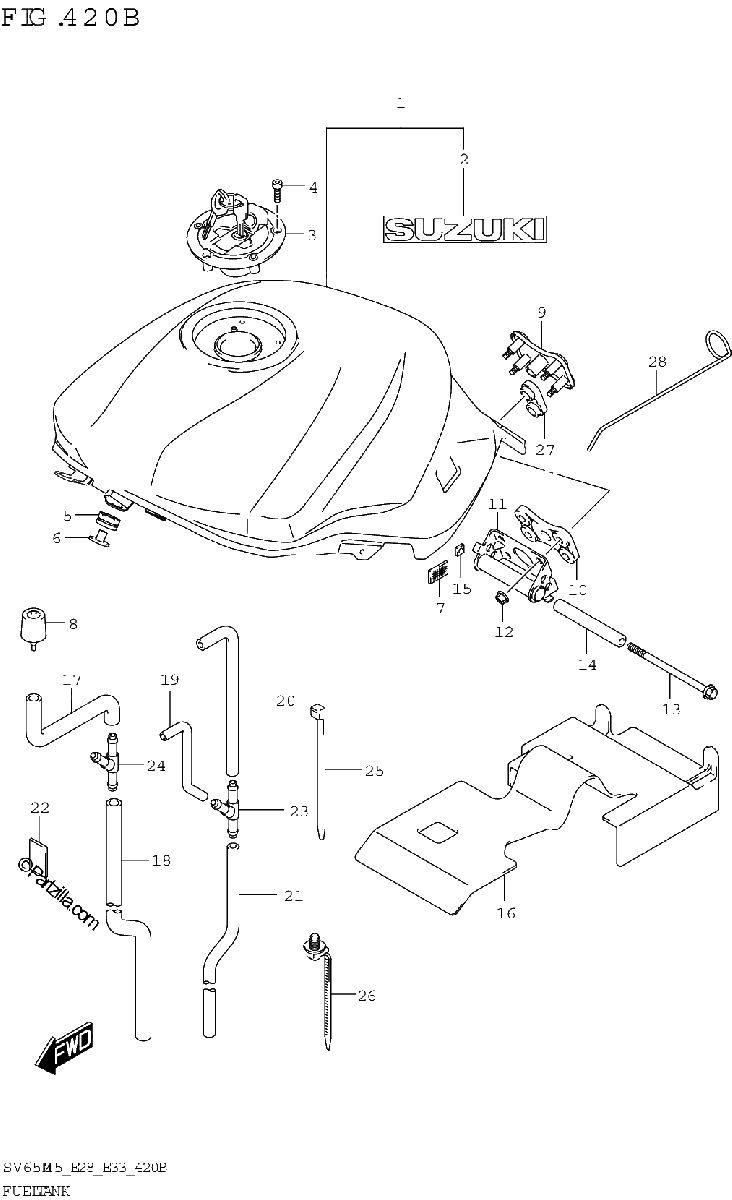 Diagrama de FUEL TANK SV650A E28