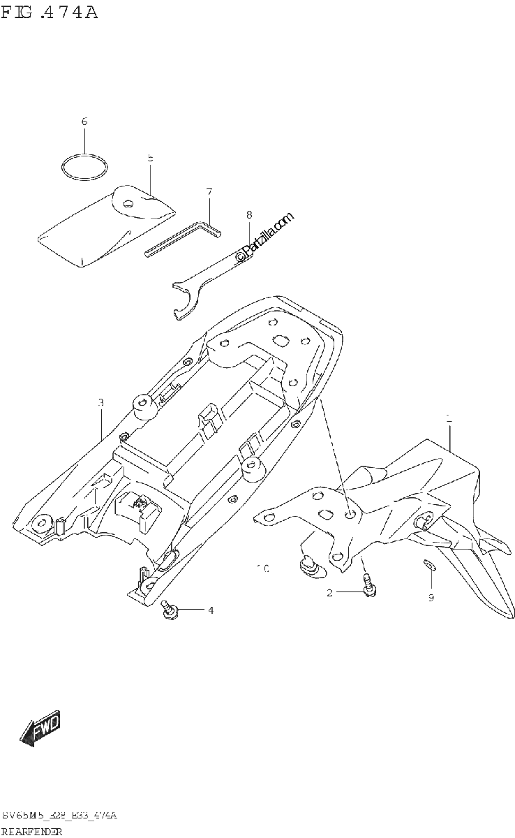 Diagrama de REAR FENDER