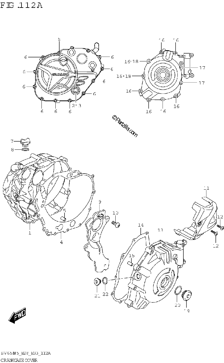 Diagrama de CRANKCASE COVER