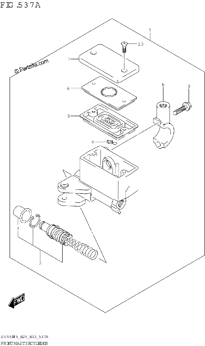 Diagrama de FRONT MASTER CYLINDER SV650A