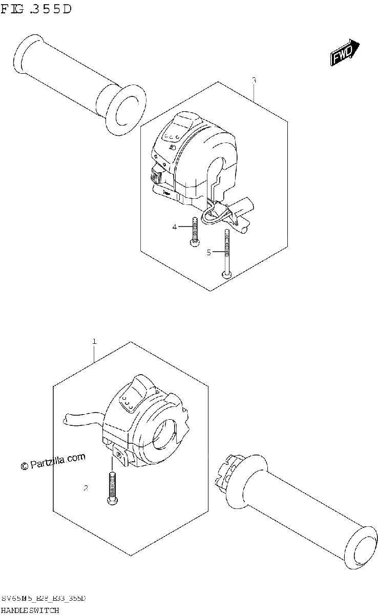 Diagrama de HANDLE SWITCH SV650XA E28