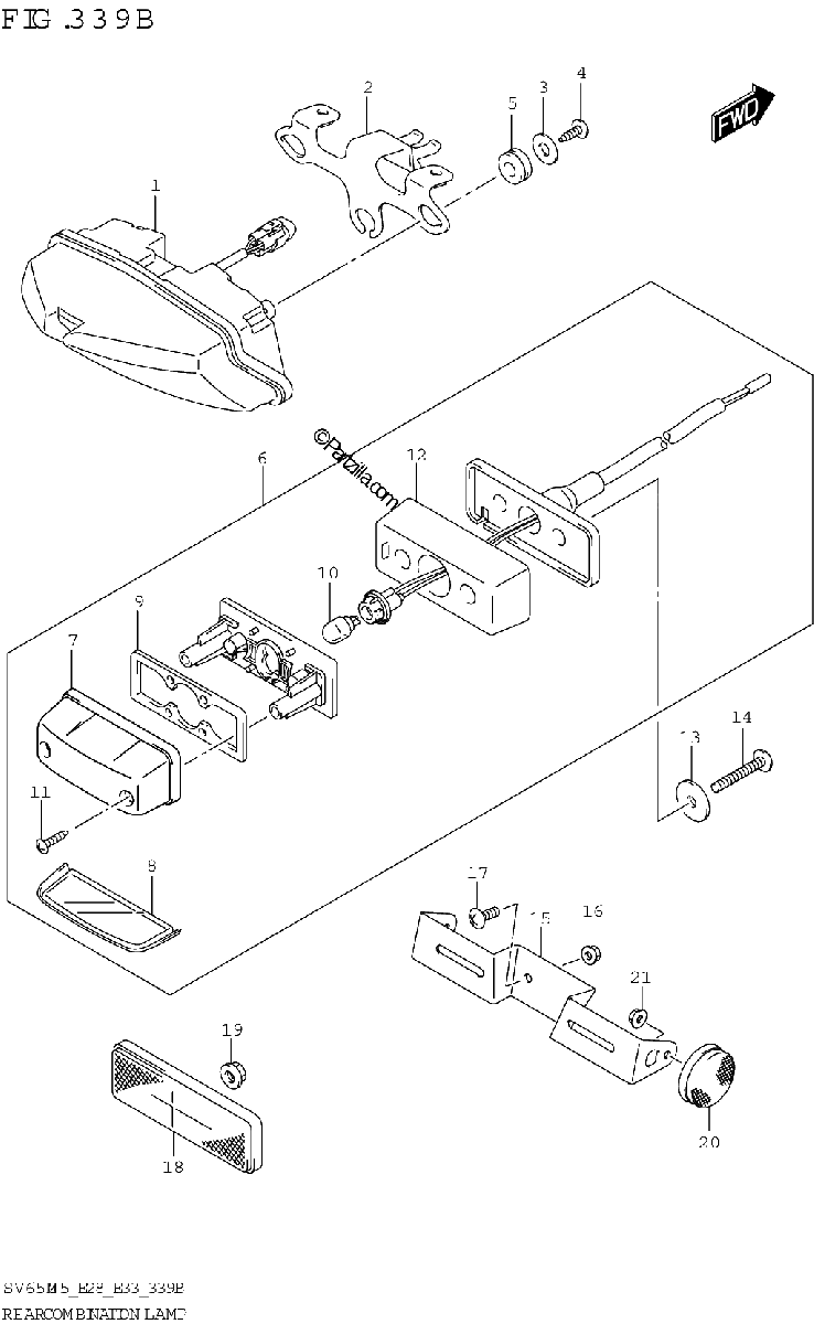 Diagrama de REAR COMBINATION LAMP