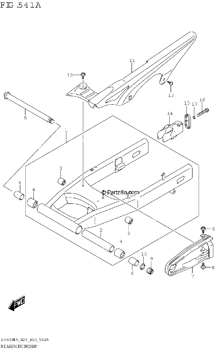 Diagrama de REAR SWINGINGARM