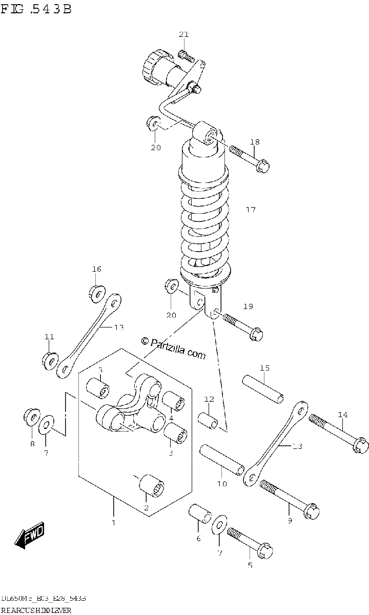 Diagrama de REAR CUSHION LEVER